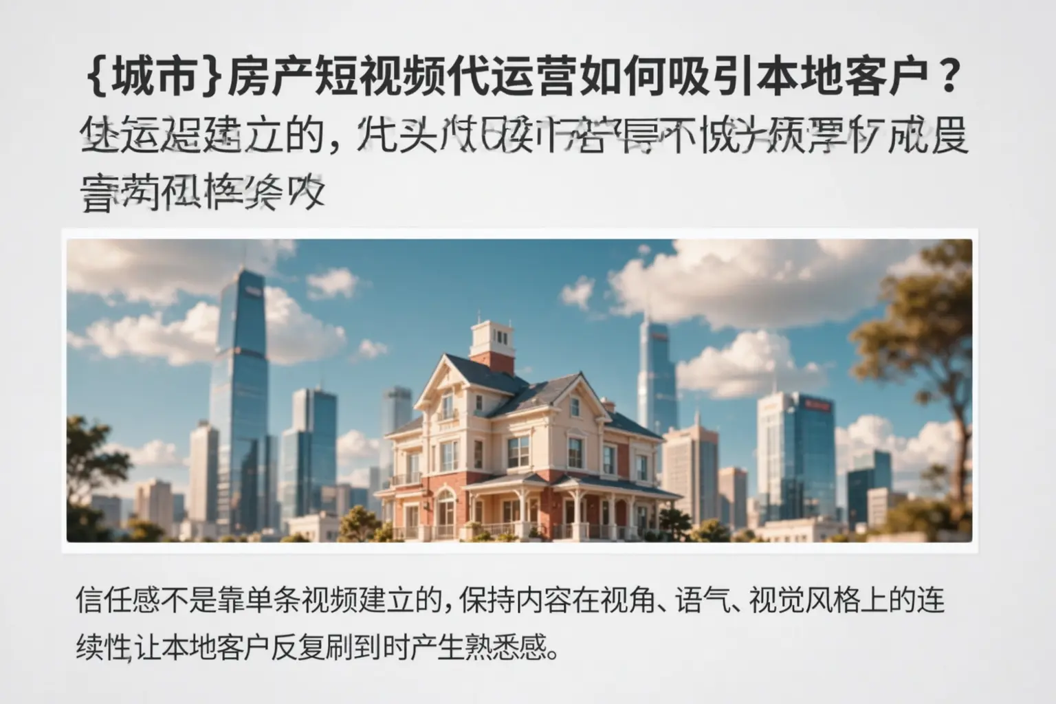滨海房产短视频代运营如何吸引本地客户？